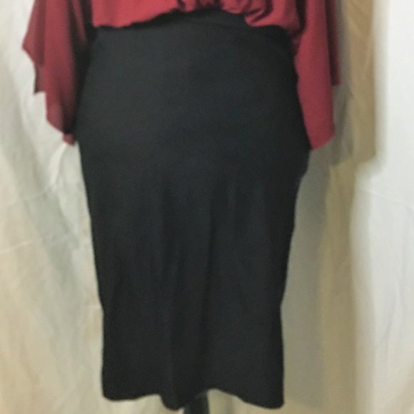 FTF Sexy Maroon Top/Black Spandex Pencil Dress 2X - Picture 12 of 12